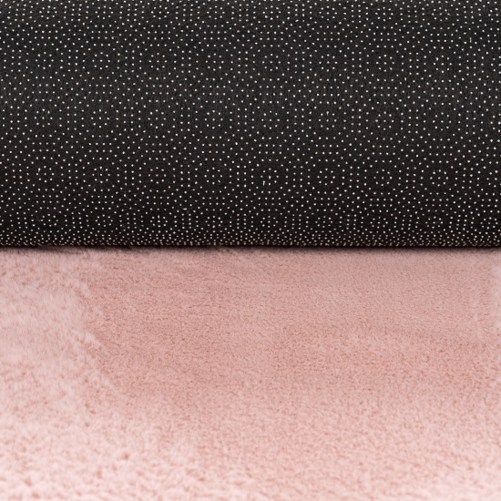 Teppich rosa Hasenfell-Optik elegant weich mit feinem Schimmer modern