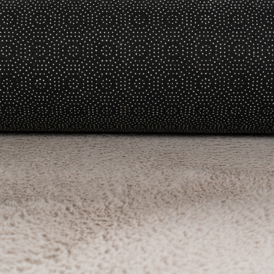 Teppich beige Hasenfell-Optik elegant weich mit feinem Schimmer modern