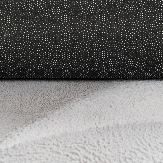 Teppich grau Hasenfell-Optik elegant weich mit feinem Schimmer modern