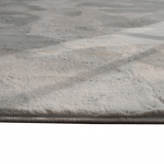 Teppich grau Hasenfell-Optik elegant weich mit feinem Schimmer modern