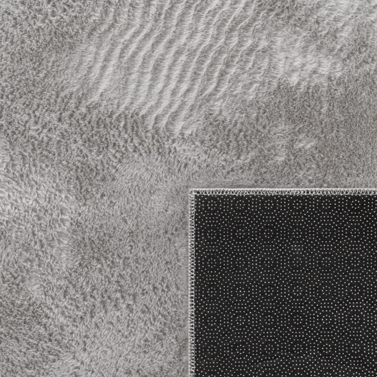 Teppich grau Hasenfell-Optik elegant weich mit feinem Schimmer modern