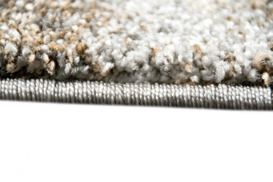 Designer Teppich Wohnzimmerteppich Kurzflor Teppich Natur Optik braun grau