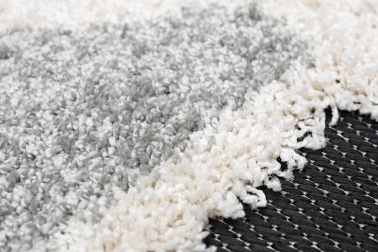 Preview: Giraffen Kinderzimmer Teppich weiche Baby Spielmatte Hoch Tief Effekt schwarz grau creme