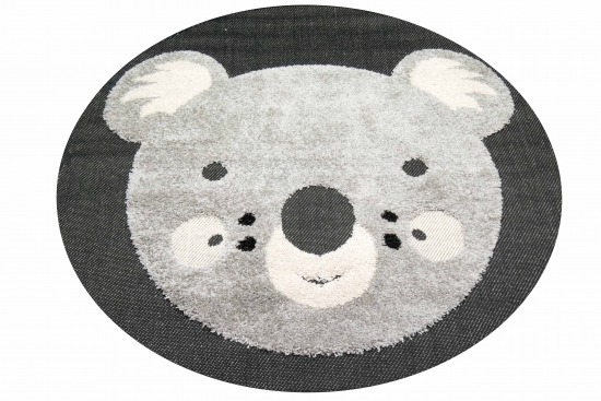 Koalabär Kinderzimmer Teppich weiche Baby Spielmatte Hoch Tief Effekt schwarz grau creme