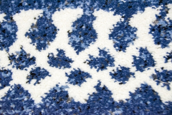 Designer Teppich Wohnzimmerteppich modern blau creme