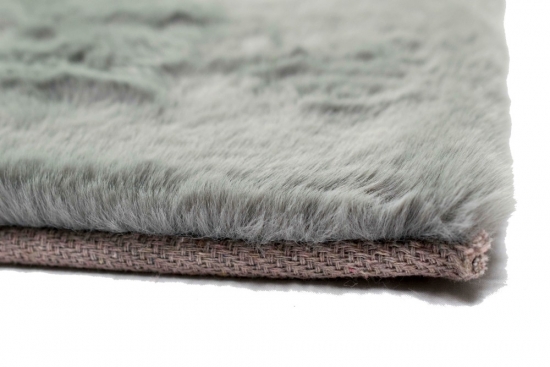 Teppich weich Kunstfell Hochflorteppich Faux Fur waschbar grau anthrazit