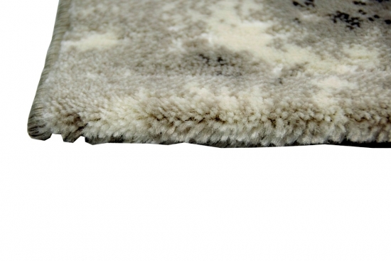 Moderner Teppich Kurzflor Teppich Wohnzimmerteppich grau creme