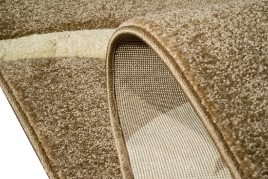 Moderner Teppich Wohnzimmer Teppich Kurzflor Teppich mit Konturenschnitt Ranken beige creme