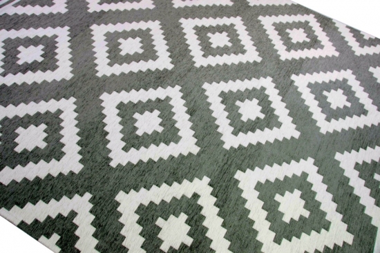 Teppich modern Wohnzimmer Teppich marokkanisches Design grau weiß