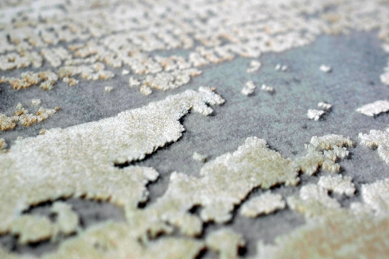 Wollteppich Luxus Designerteppich Teppich abstrakt mit Naturfasern beige grau
