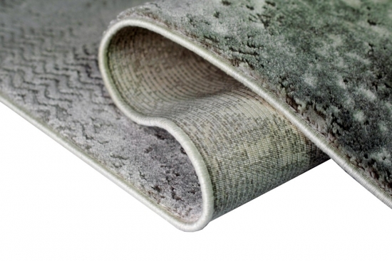Wollteppich Luxus Teppich abstrakt mit Naturfasern grau creme