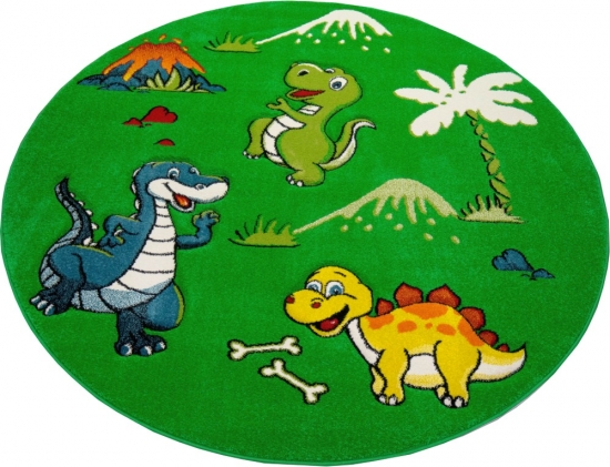 Kinderteppich Dinosaurier Kinderzimmerteppich Dinos grün