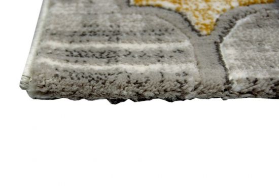 Moderner Teppich Kurzflor Teppich Wohnzimmerteppich grau bunt marokkanisches Muster