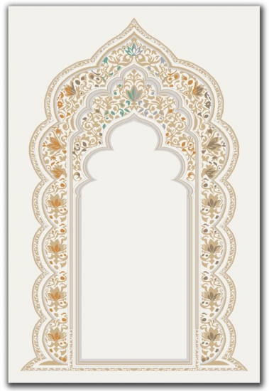 Moderner Gebetsteppich mit Mihrab-Design und feiner Ornamentik