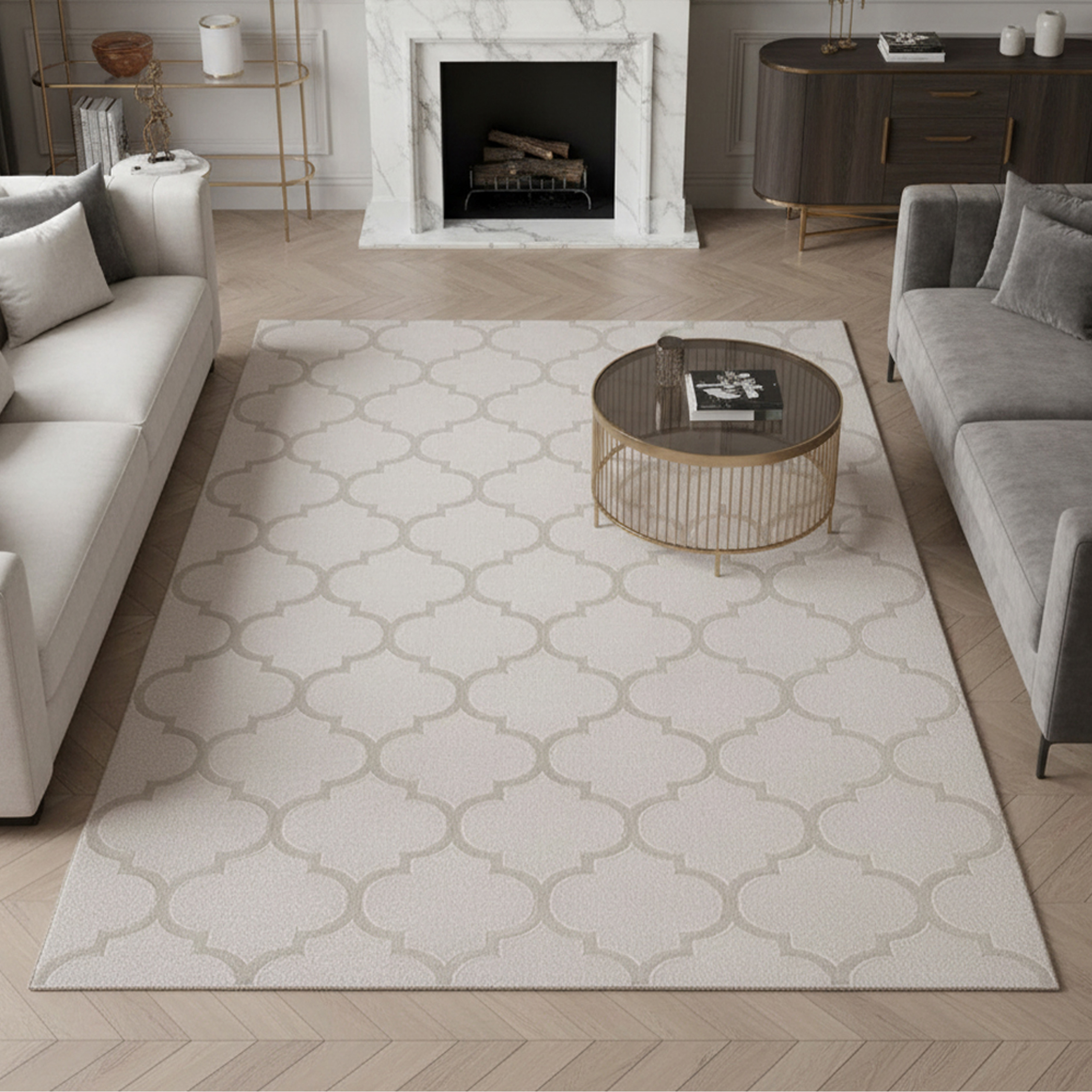 Marokkanischer Teppich für Flur & Wohnzimmer - beige