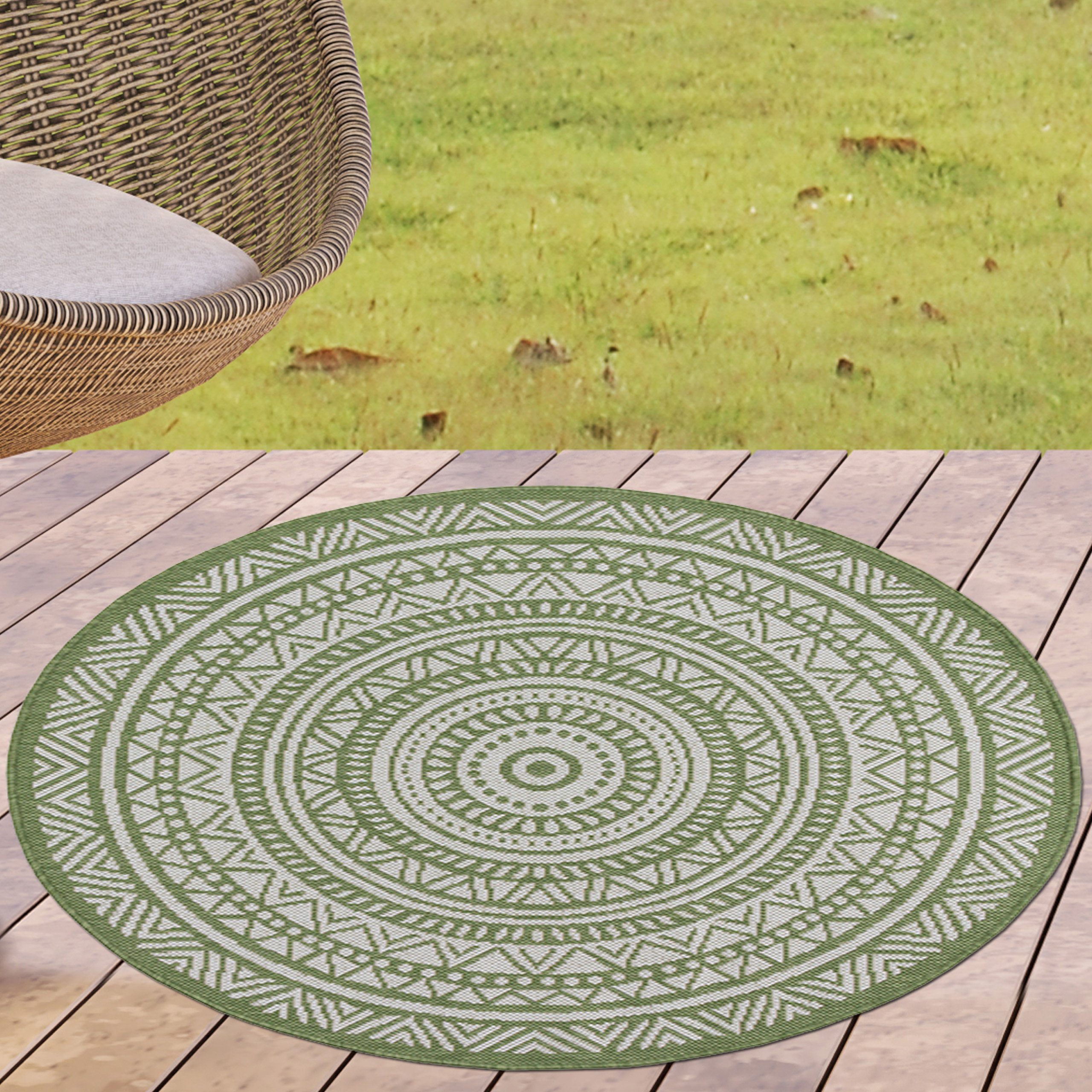 Elegante Outdoor-Teppiche mit Ethno-Muster günstig online kaufen