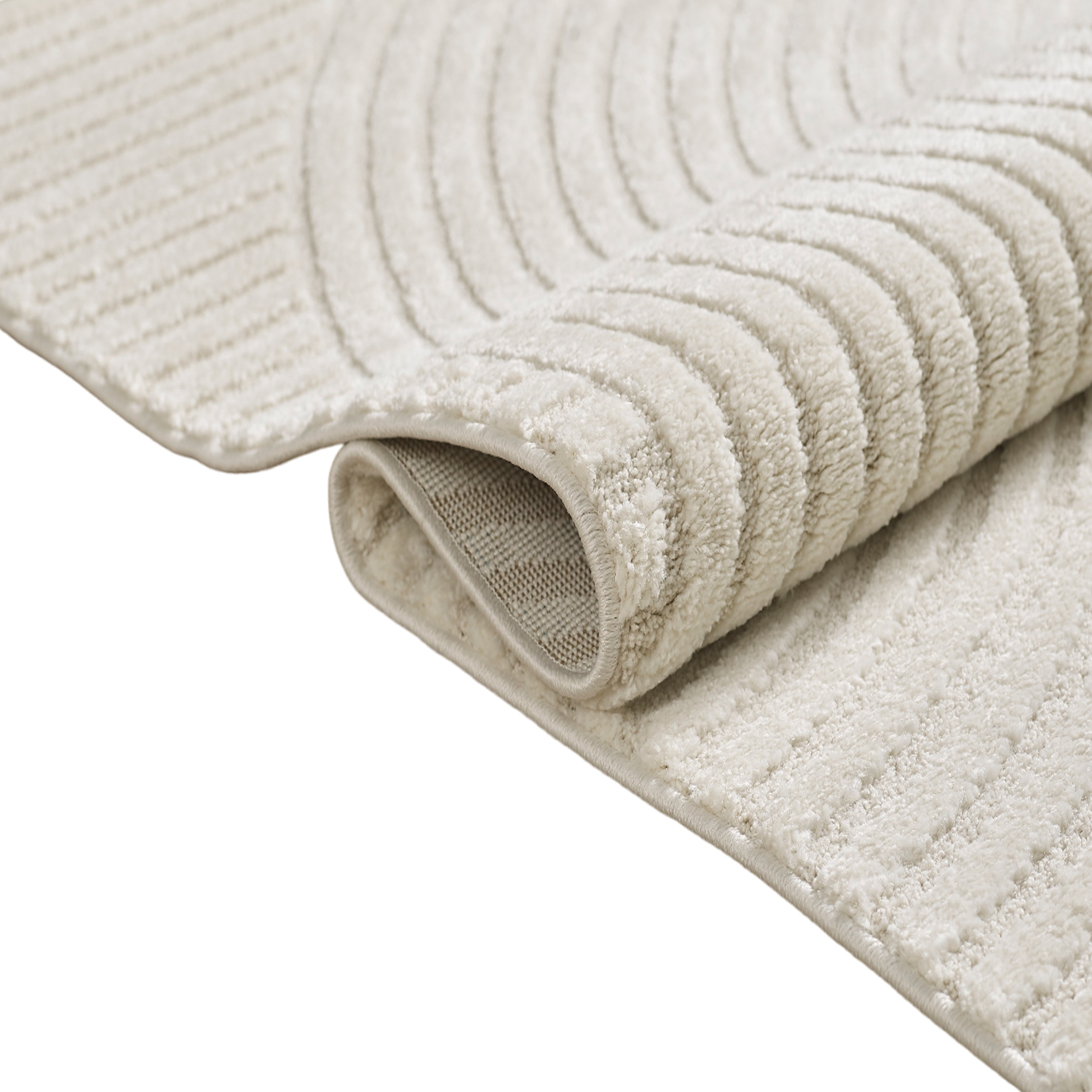 Weicher Kurzflor Teppich in Creme | CARPETIA