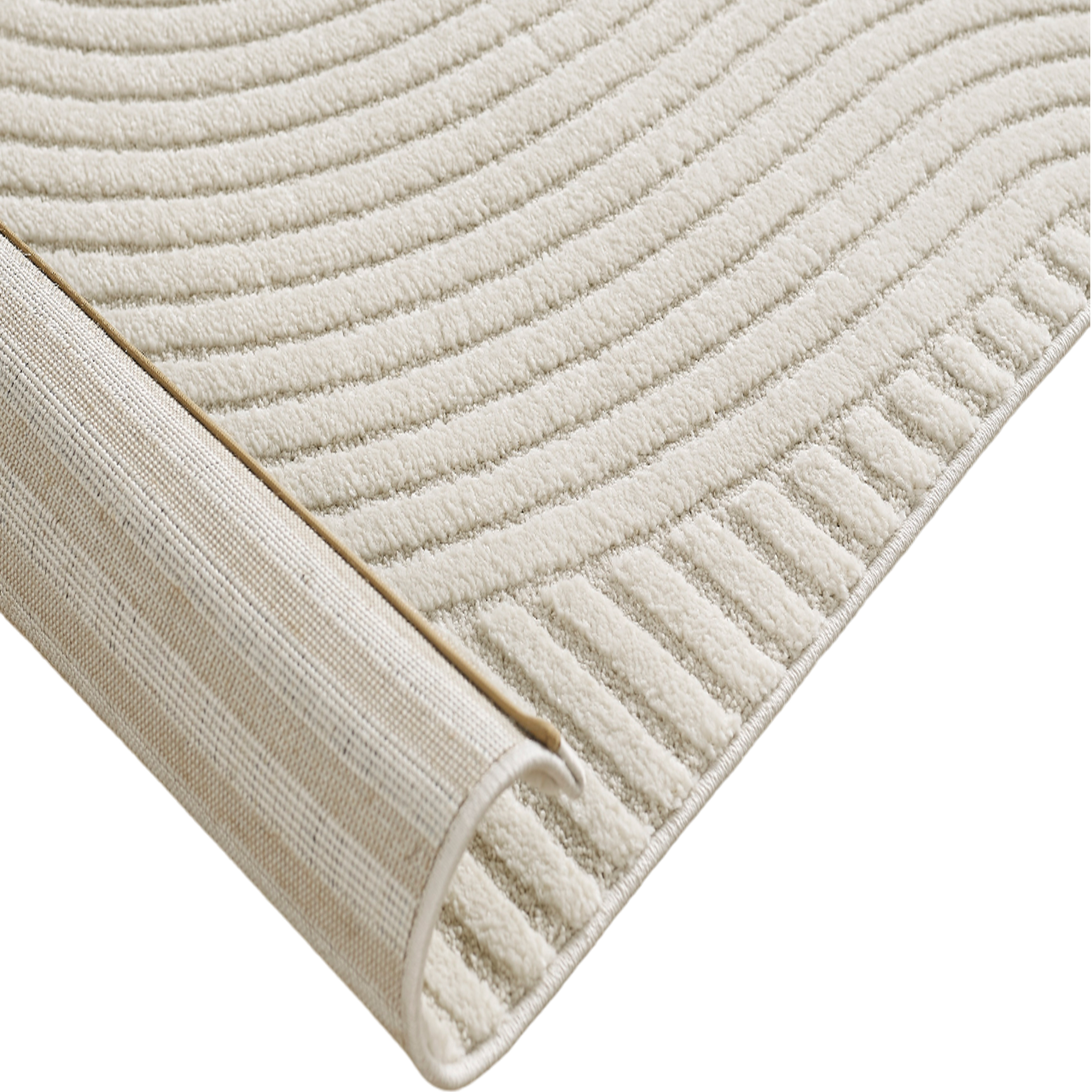 Weicher Kurzflor Teppich in Creme | CARPETIA