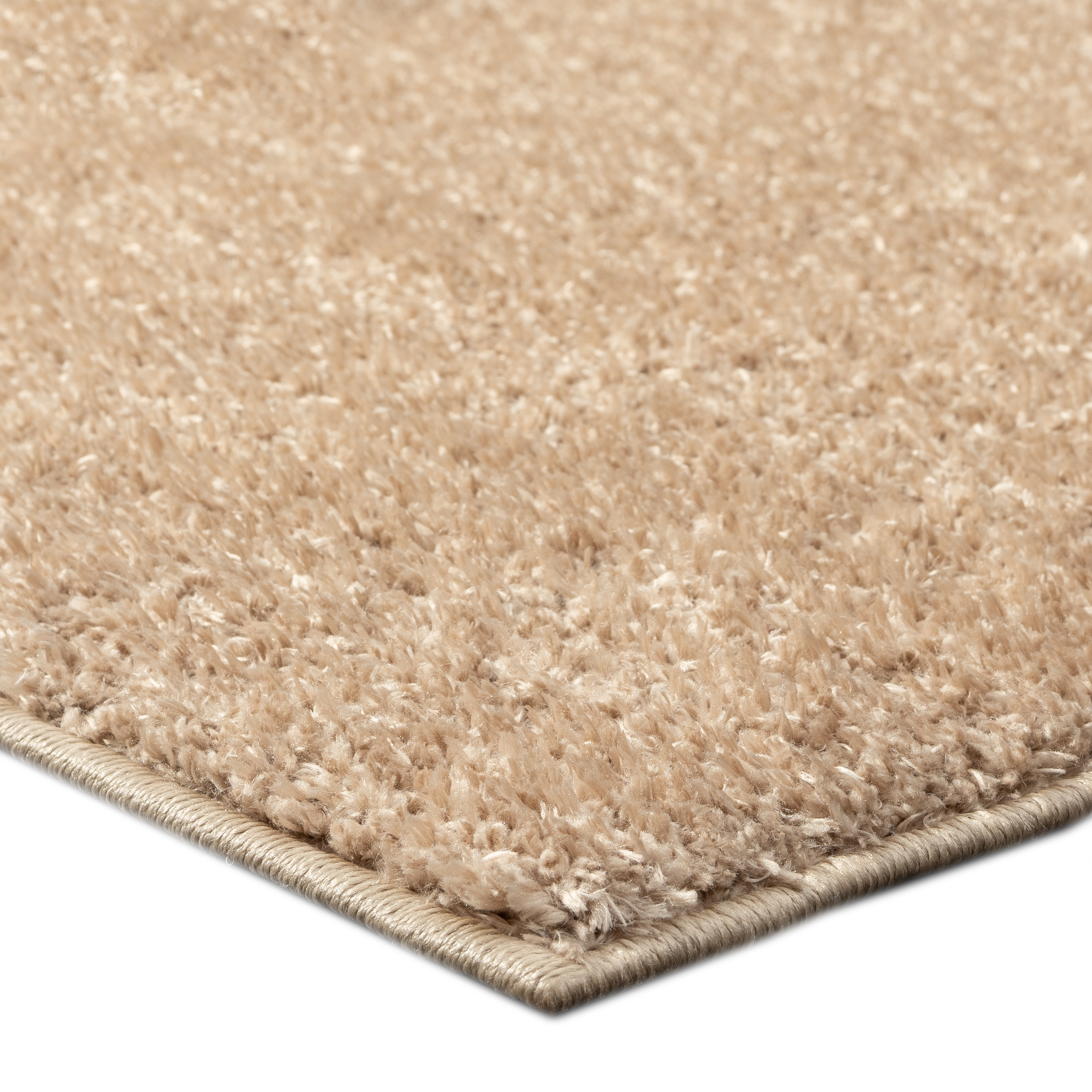 Waschbarer Shaggy Teppich für Schlafzimmer – rutschfest – in beige