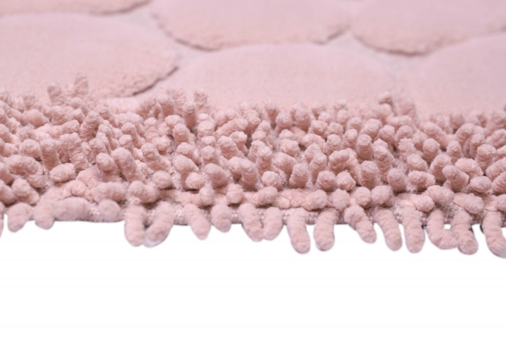 Badematten Set 2-teilig - waschbar - Steinoptik in rosa
