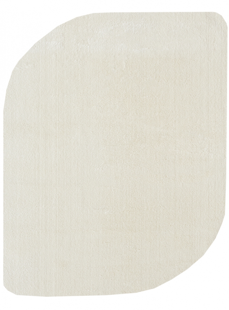 Design Teppich Shape in eleganter Freiform weich Creme