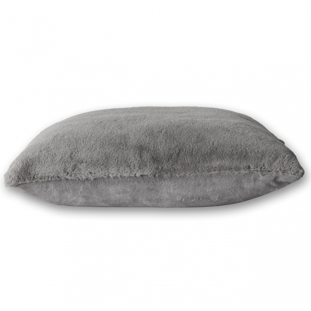 Dunkel-flauschiges Kissen für Couch & Bett • in anthrazit