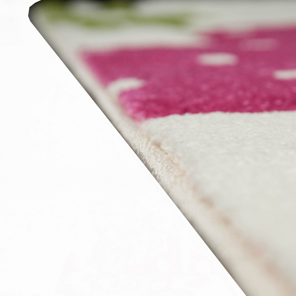 Farbenfroher Schmetterling-Teppich für Kinderzimmer in creme