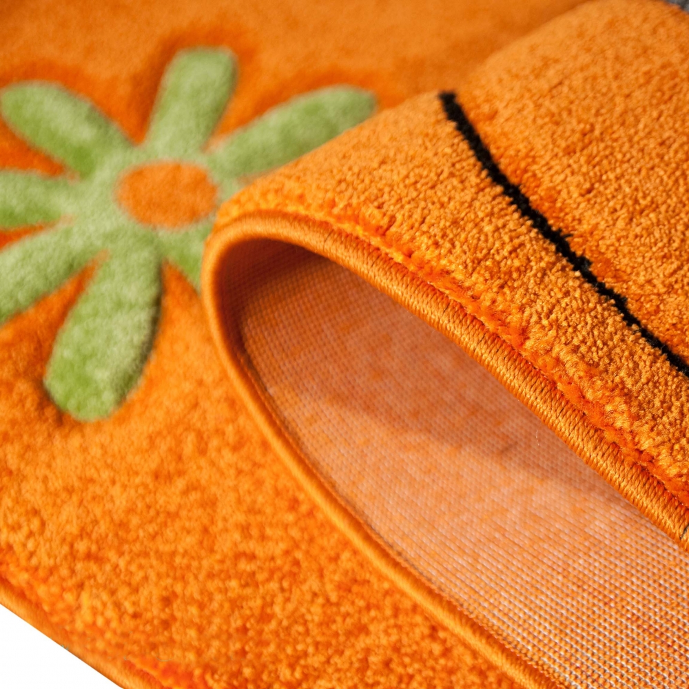 Süßer Kinderzimmerteppich mit Schmetterlingsdesign in orange