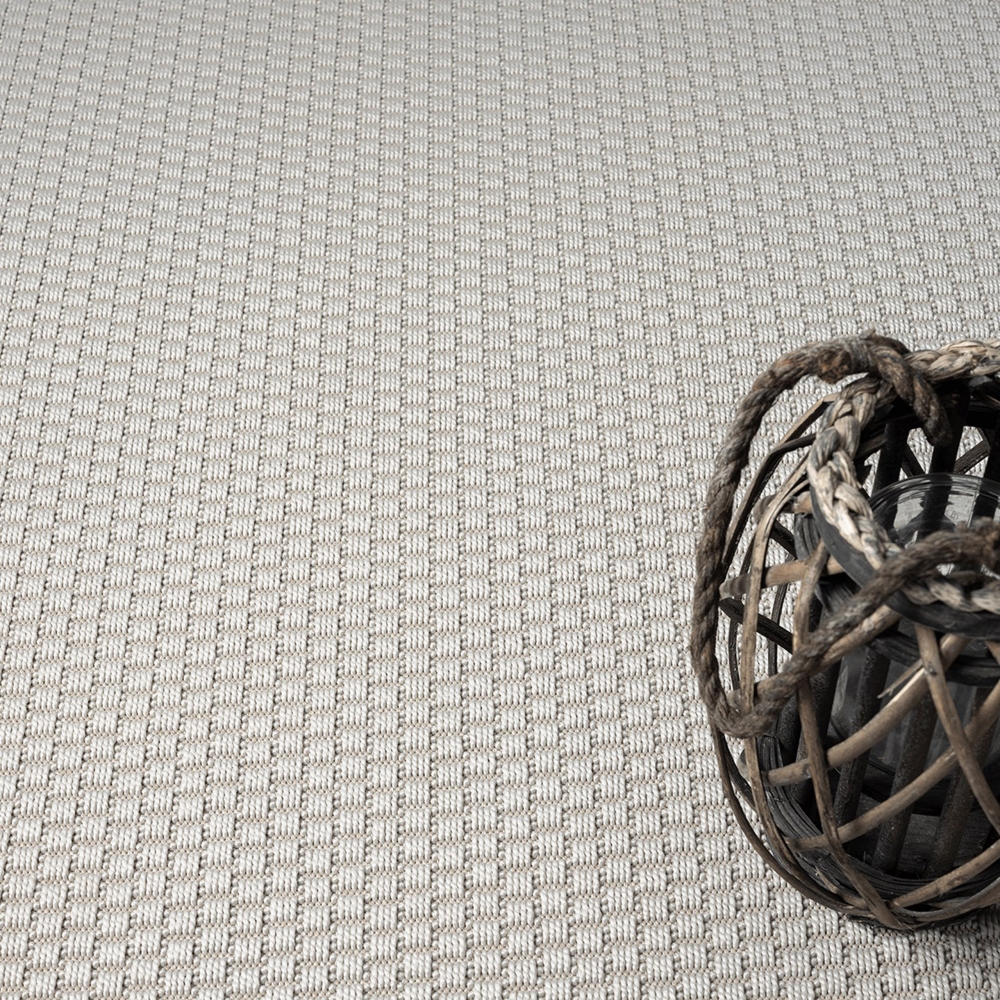 Einfarbiger 3D-Effekt-Teppich in creme für den Innen- und Außenbereich