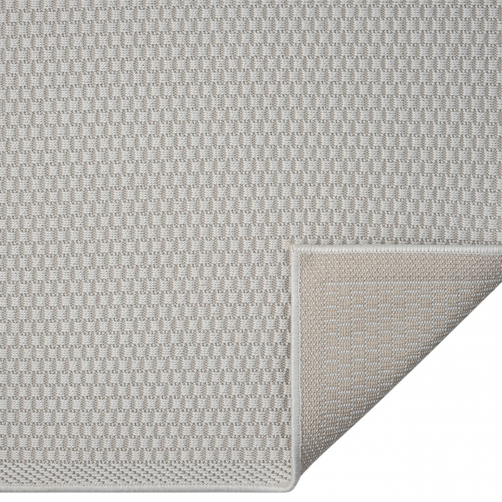 Einfarbiger 3D-Effekt-Teppich in creme für den Innen- und Außenbereich