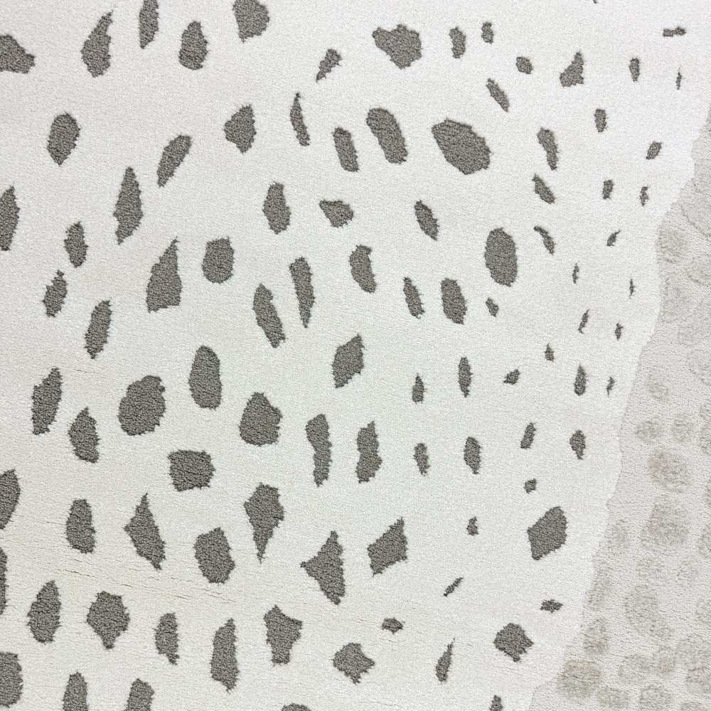 Kinderzimmer Teppich Weich Leopard 3D-Effekt allergikergeeignet in creme grau