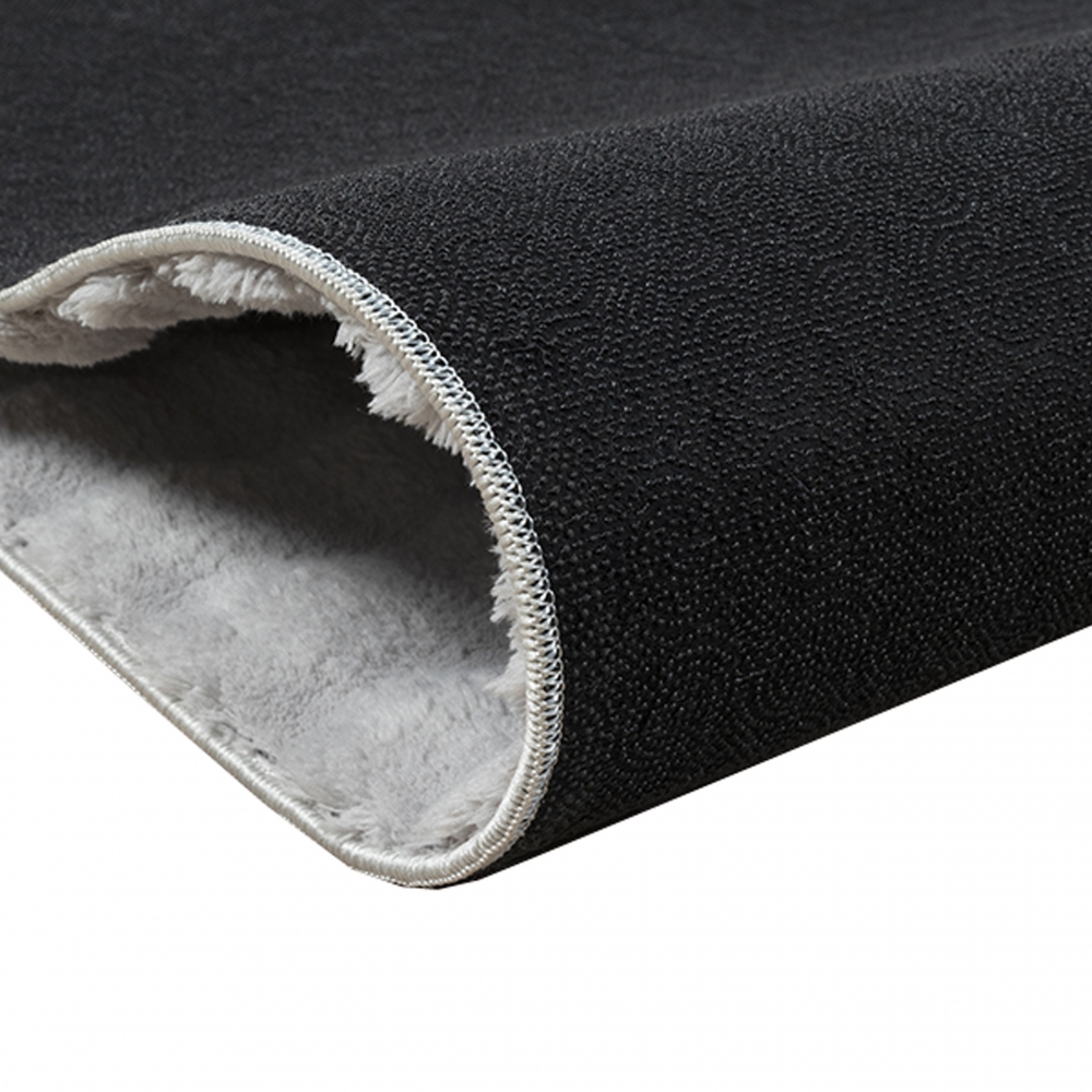Schlafzimmerteppich Wohnzimmerteppich weich kuschelig allergikerfreundlich mittelflor in grau
