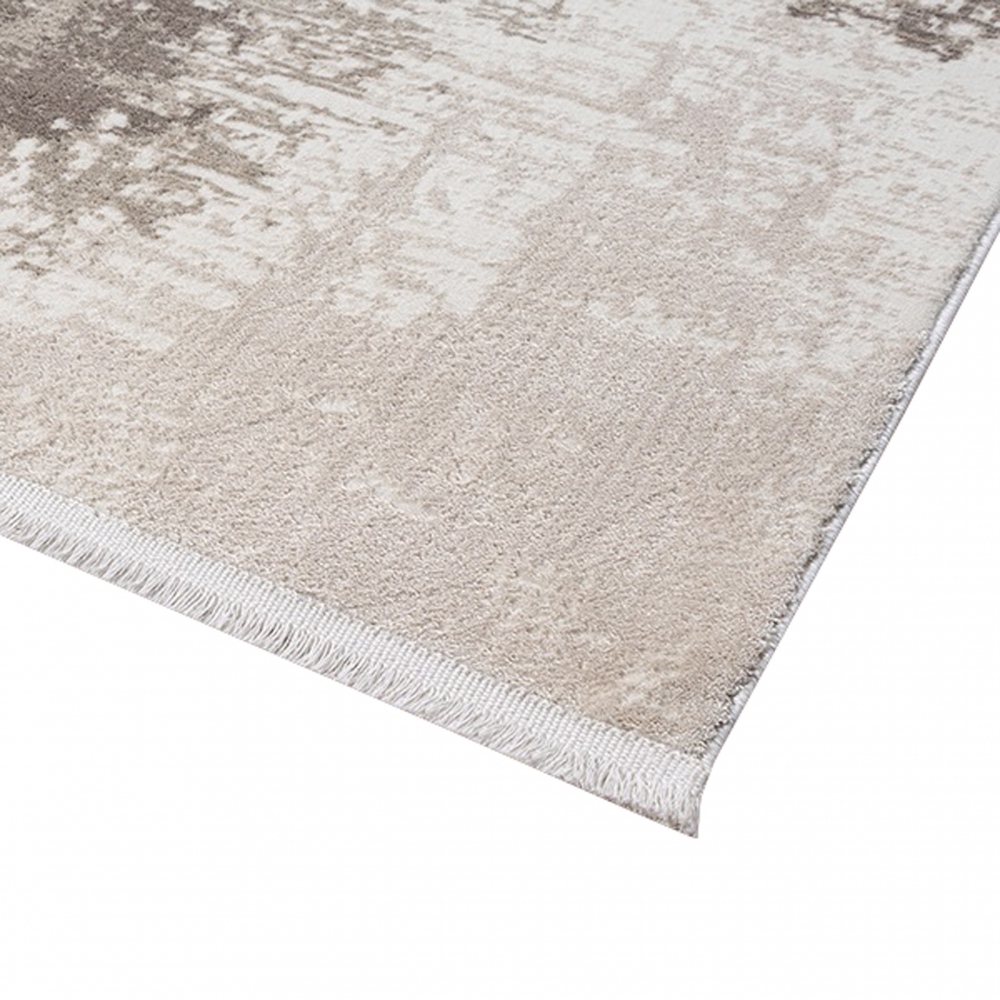 Abstrakter Wohnzimmerteppich im Vintage-Design mit Used-Look in Beige