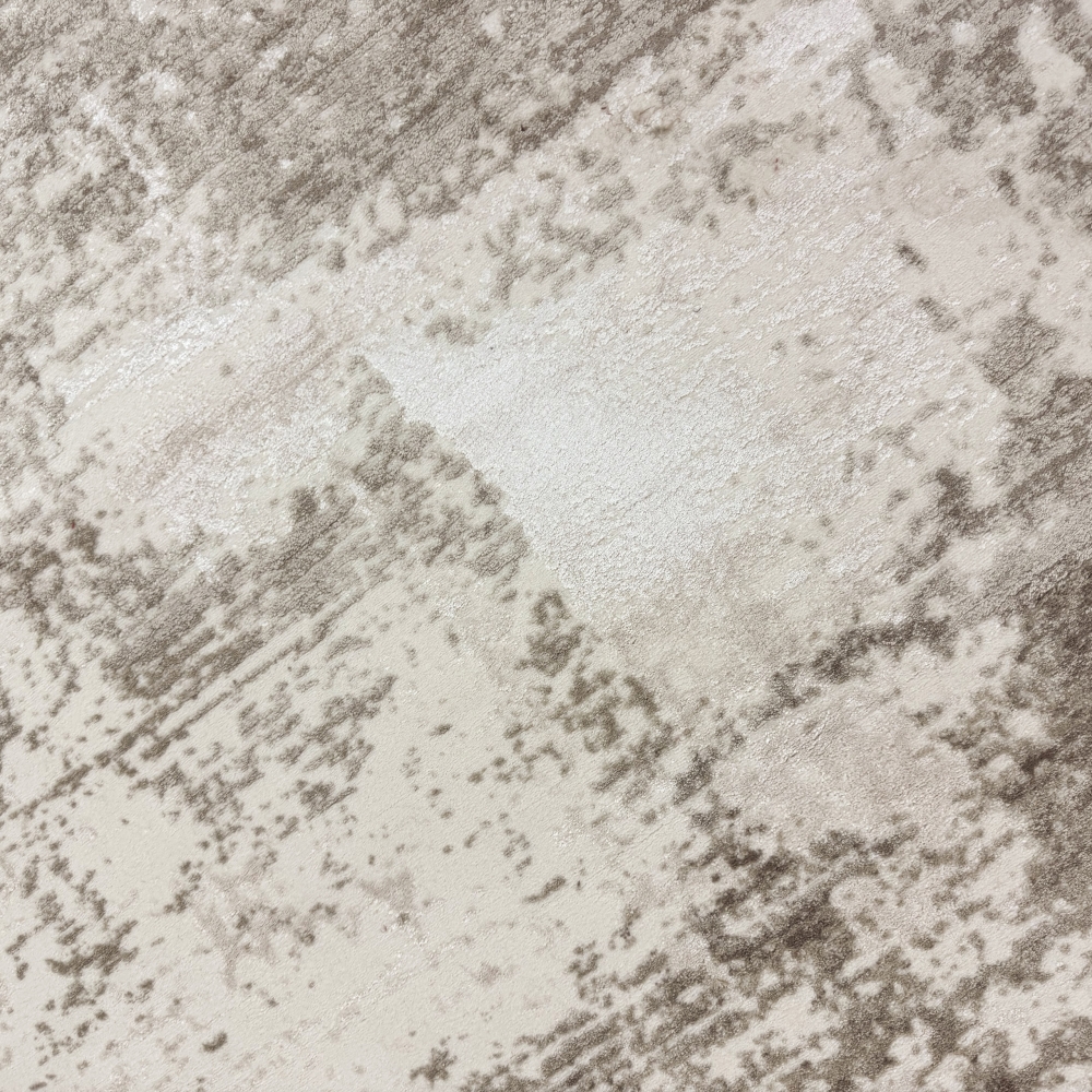 Abstrakter Wohnzimmerteppich im Vintage-Design mit Used-Look in Beige