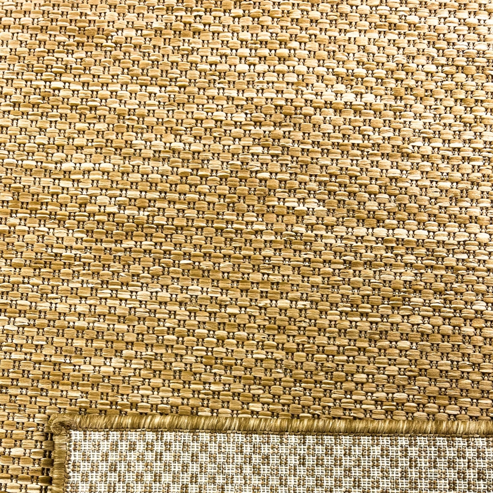 In- und Outdoorteppich Niedrigflor wetterfest einfarbig in Beige