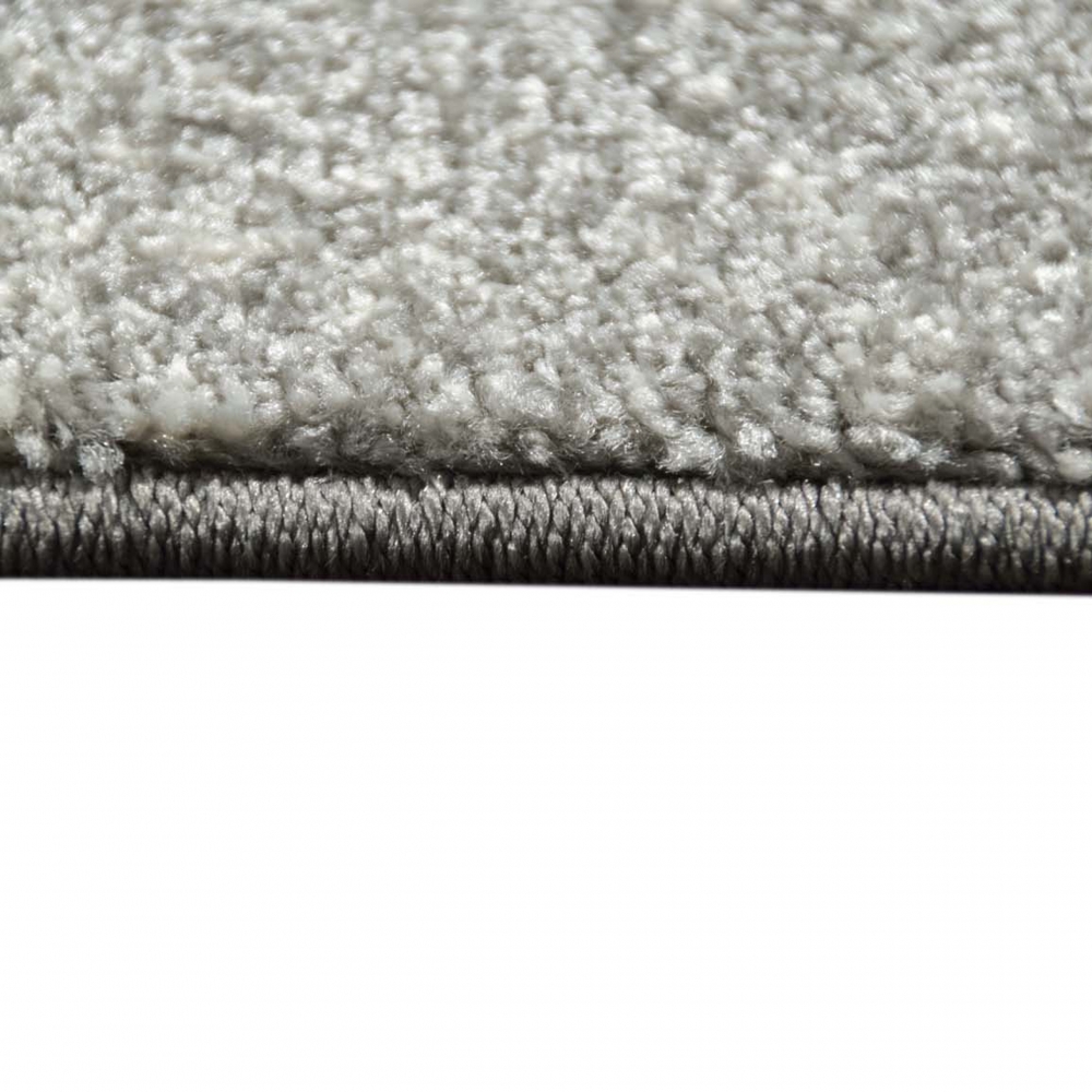 Wohnzimmerteppich Designer Teppich modern kurzflor vintage seitlich gekettelt in grau creme
