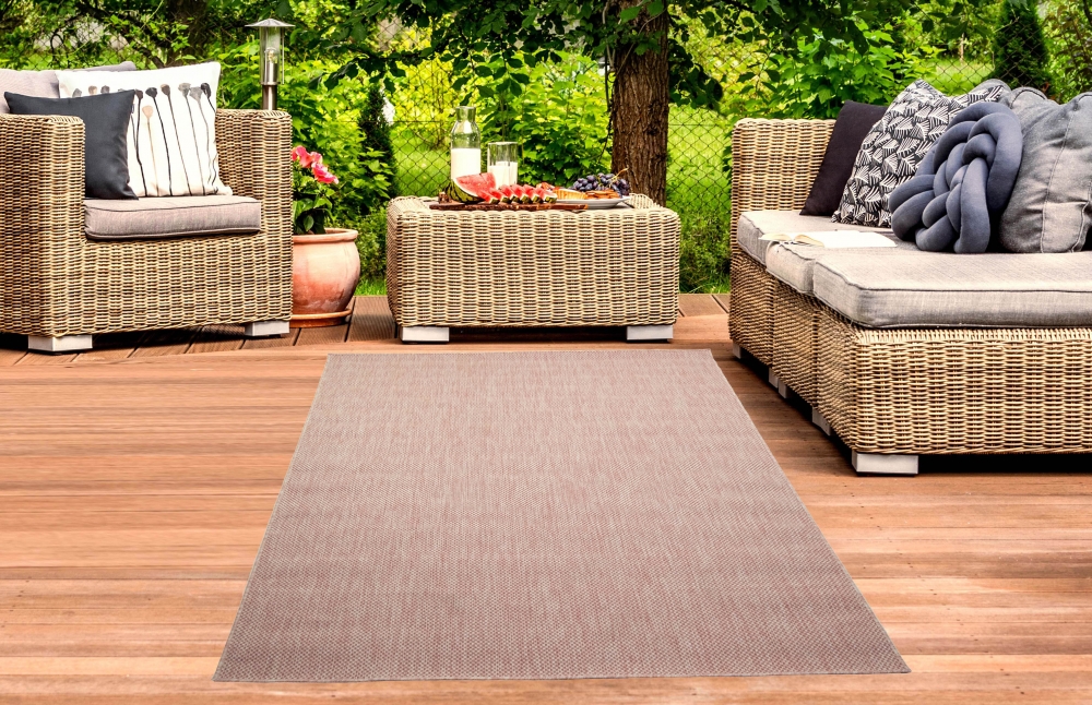 Teppich In- & Outdoor Sisal Balkon Küche Garten Flur Läufer Uni rosa