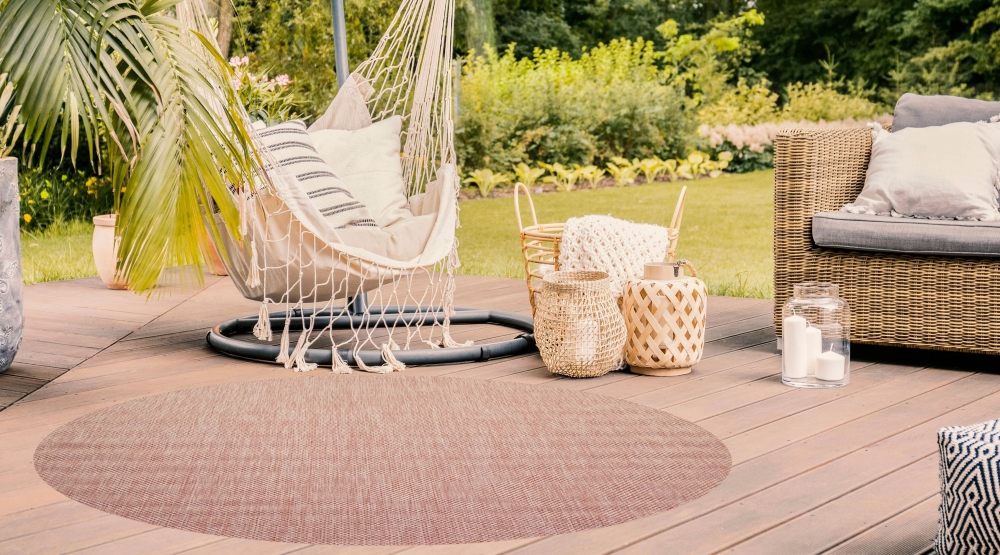 Teppich In- & Outdoor Sisal Balkon Küche Garten Flur Läufer Uni rosa
