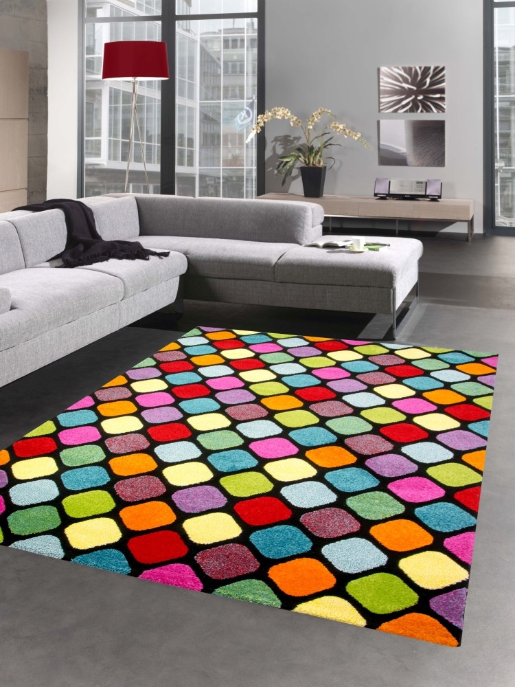 Teppich Design Wohnzimmer Teppich bunt gemustert