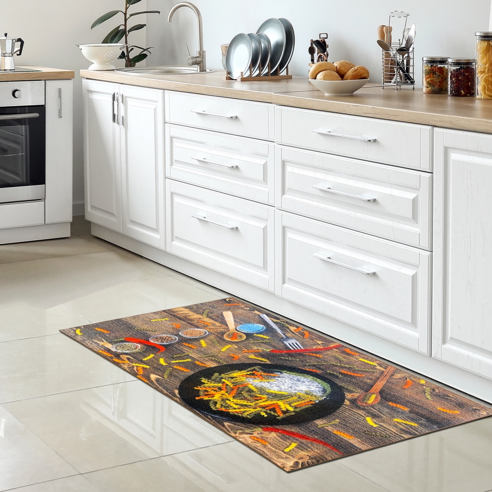 Tapis De Cuisine Italien – Antidérapant Et Lavable | Motif Pain, Plusieurs Tailles | 100% Made In Italy