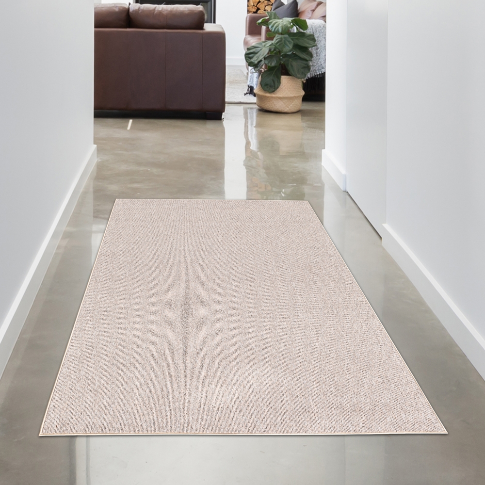 Teppich flach-gewebt für Eingang & Diele • einfarbig in beige