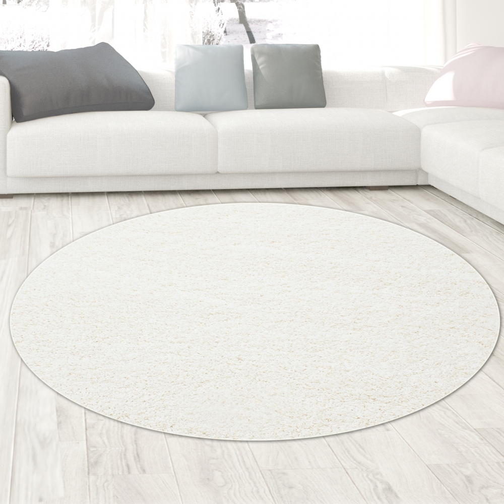 Shaggy Teppich Hochflor Teppich creme uni