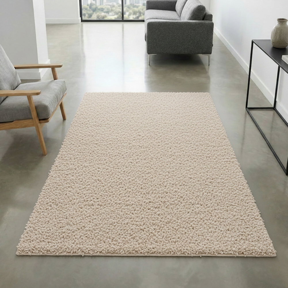 Flauschiger Teppich kuschelig warm in beige