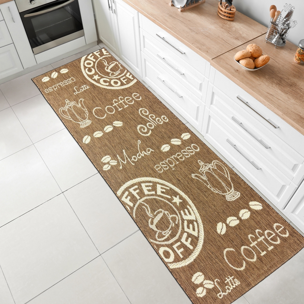 Küchenteppich Wohnzimmer Sisalteppich modern pflegeleicht coffee mocha espresso braun beige