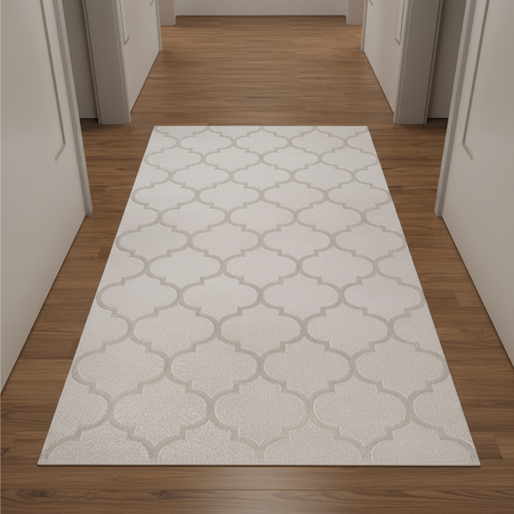 Marokkanischer Teppich für Flur & Wohnzimmer - beige