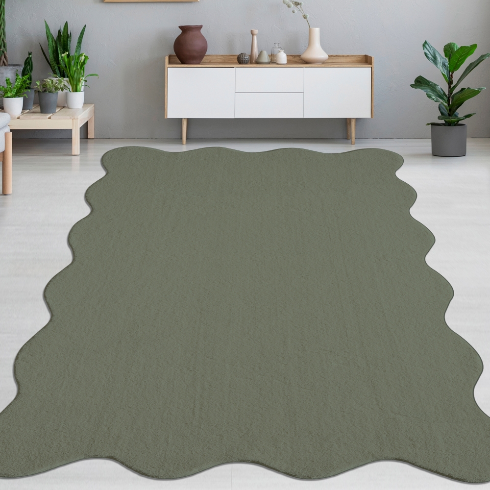 Design Teppich forest grün moderne Wellenform