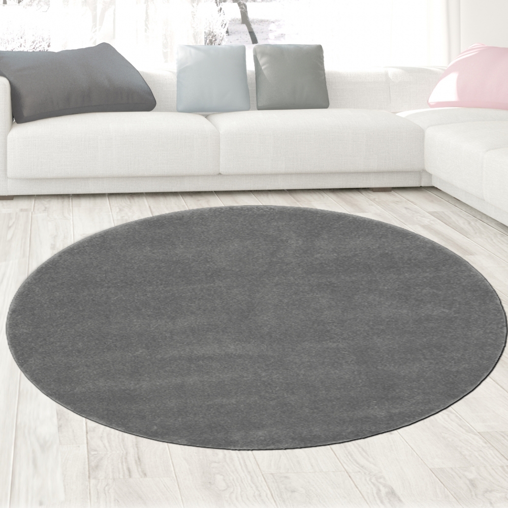 Teppich helles Anthrazit modern Uni elegant zeitlos robust