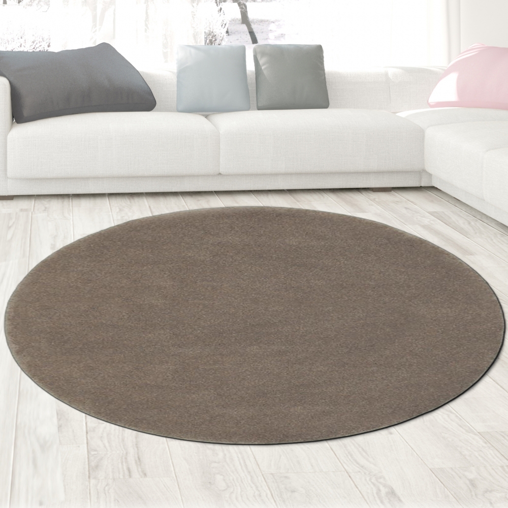 Teppich modern Uni elegant zeitlos warm Taupe Braun