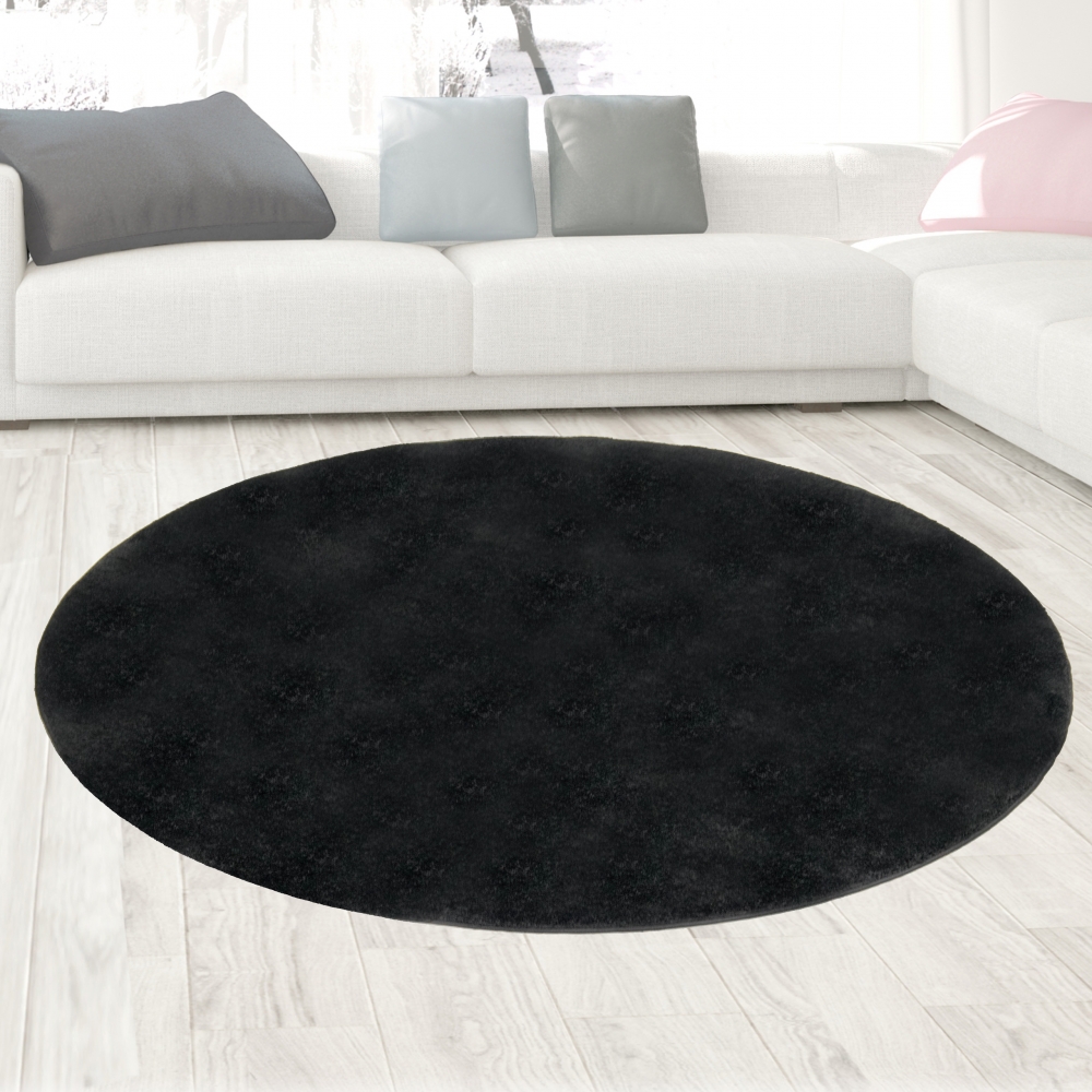 Teppich Schwarz modern Uni elegant zeitlos stilvoll