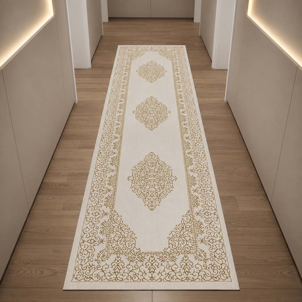 Teppich Creme Gold Ornament Stil modern